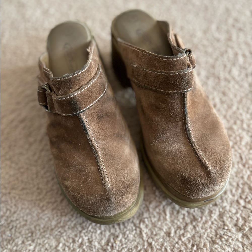 VINTAGE CLOGS Women's brown Leather 7